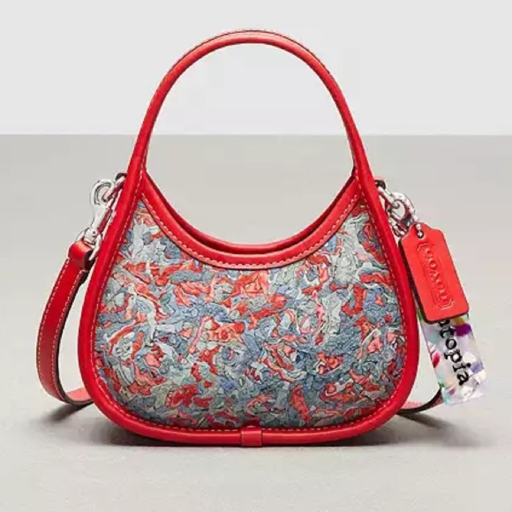 Coach / Coachtopia Mini Ergo Crossbody - Red + crushed leather multi